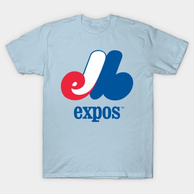 Les Expos de Montréal Stacked Logo T-Shirt by capognad